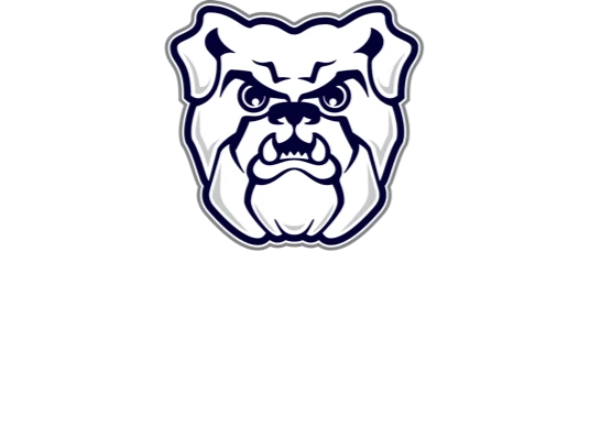 皇冠投注 University logo. Bulldog head above word mark